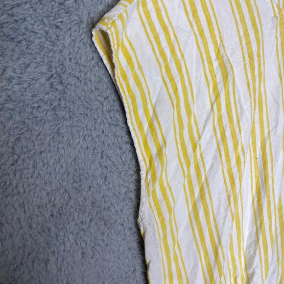 Torrid womens 2X short sleeve yellow striped linen blend open back vacation - Picture 3 of 8